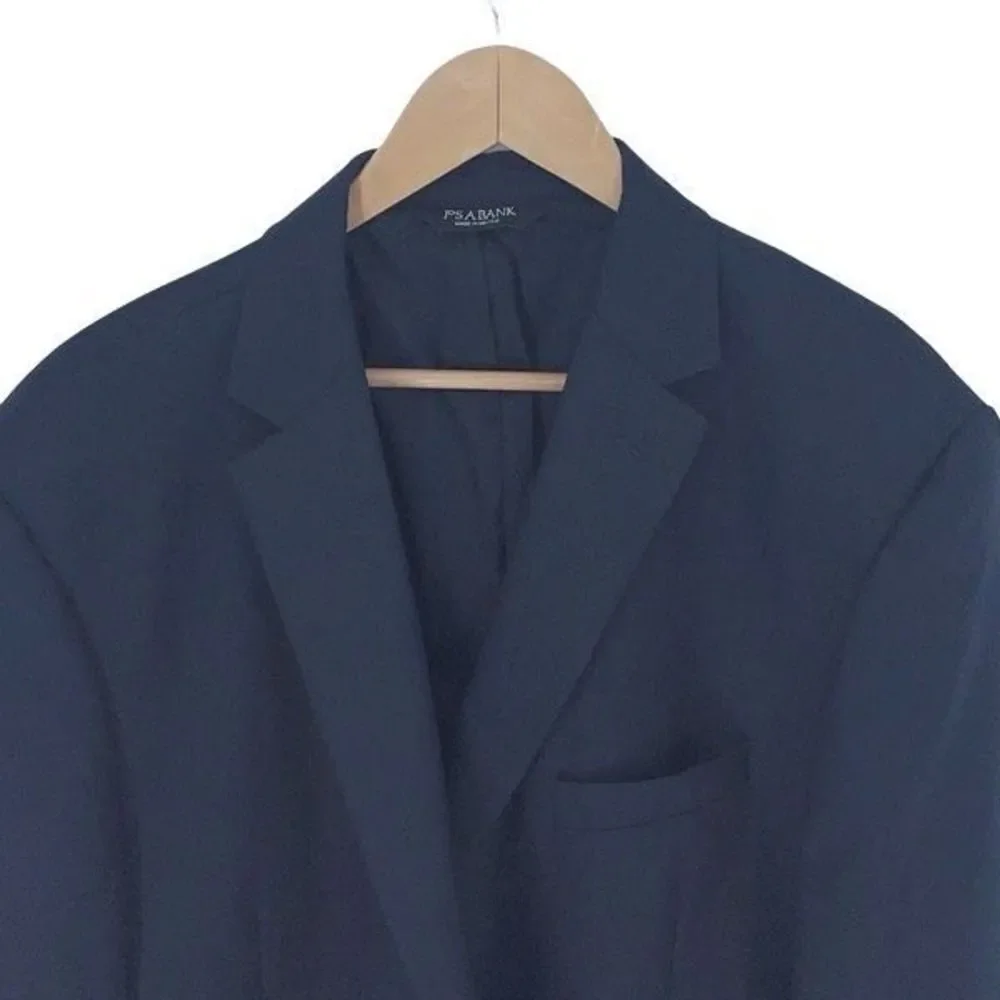 Jos.‎ A. Bank Men's Single Breasted  Coat Chelsea Wool Traveler TF Navy Size 48L